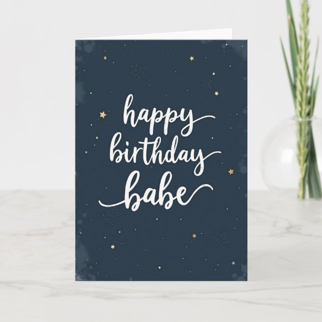 Cartão de Aniversário Starry Script (Frente)