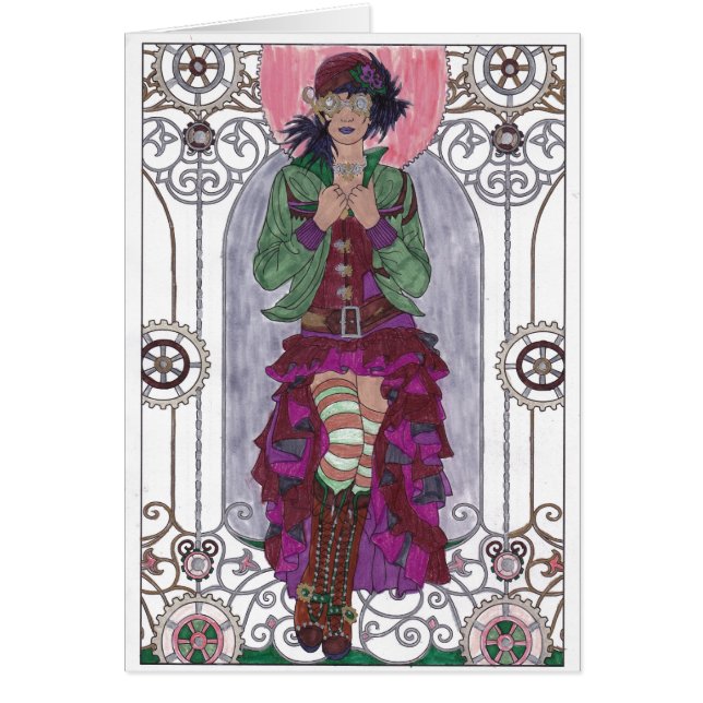 Cartão de Aniversário Steampunk - SF2 (Frente)