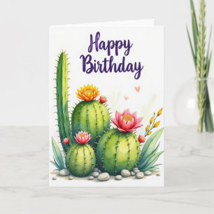 Cartão de Aniversário Suculento Alegre