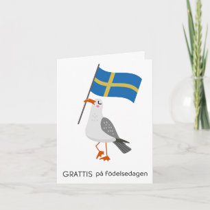 Cartão de Aniversário Sueco - Grattis på födelseda