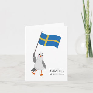 Cartão de Aniversário Sueco - Grattis på födelseda