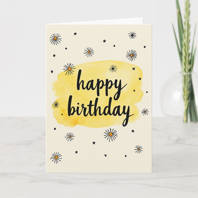 Cartão de Aniversário Sunny Script (Frente)