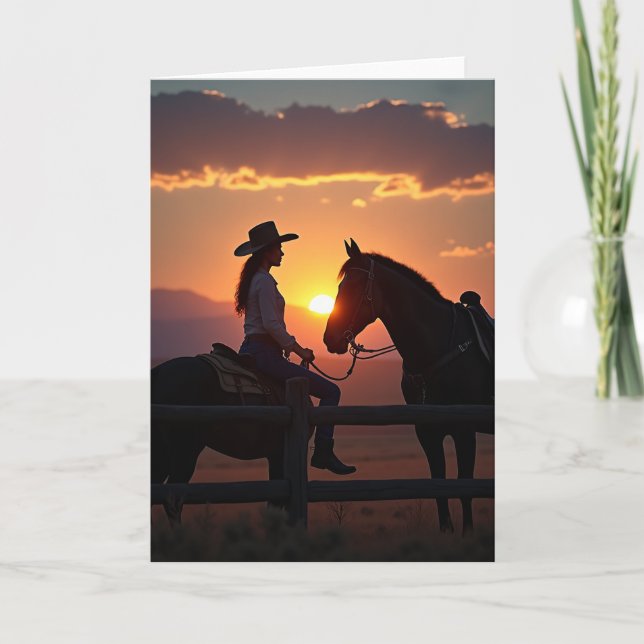 Cartão de Aniversário Sunset Rider (Frente)