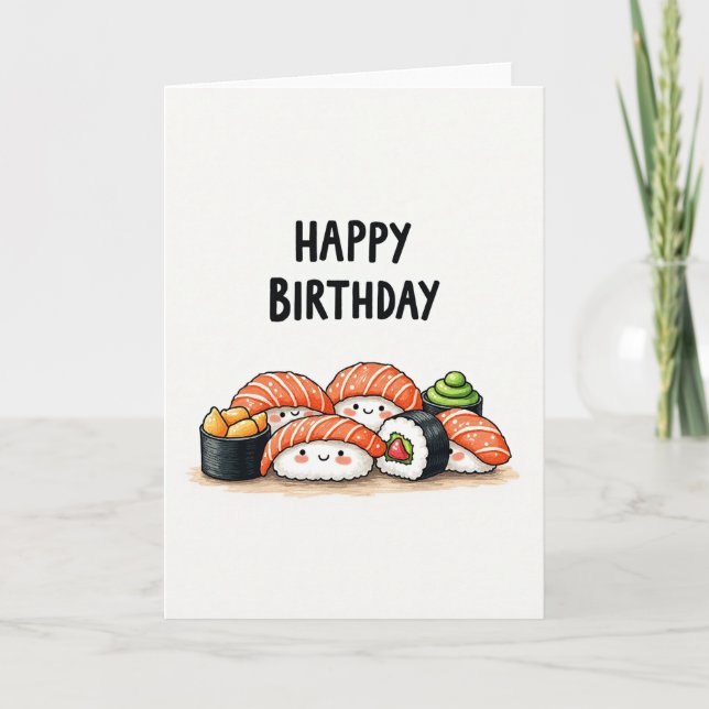 Cartão de Aniversário Sushi Sweet (Frente)