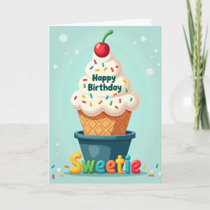 Cartão de Aniversário Sweetie Cone