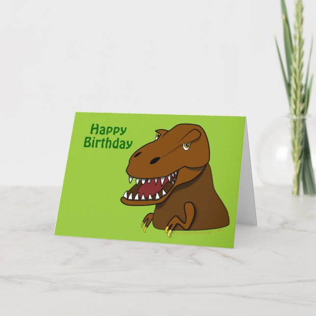 Cartão de Aniversário T-Rex Tyrannosaurus Rex Dino (Frente)
