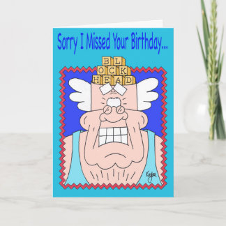 Cartão de aniversário tardivo do BLOCKHEAD
