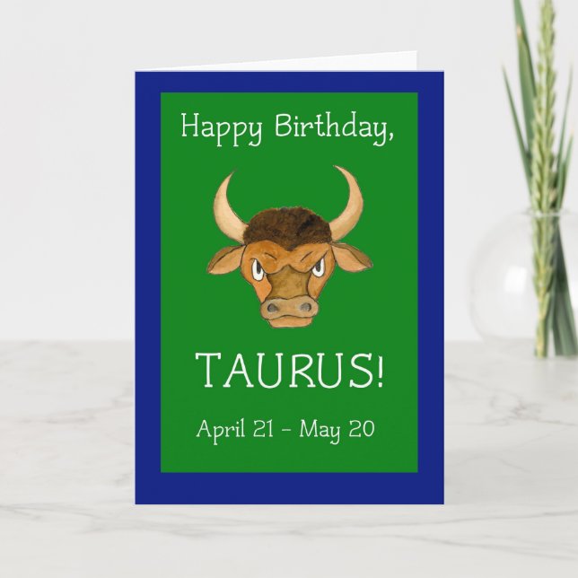 Cartão de Aniversário "Taurus" (Frente)