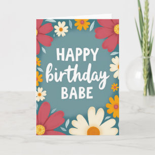 Cartão de Aniversário Teal Bloom