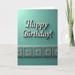 Cartão de Aniversário Teal Wainscot
