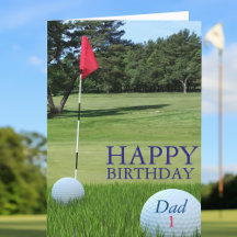 Cartão de aniversário tema de golfe para pai golfi