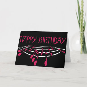 Cartão de aniversário temático da música - ros