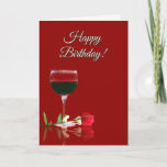 Cartão de aniversário temático do vinho cómico<br><div class="desc">Deseje a seu amigo um uma felicidade enchida do feliz aniversario,  umas boas épocas e lotes do vinho!  Um divertimento e um cartão bonito para seu amigo,  amante de vinho.</div>