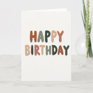 Cartão de Aniversário Terroso Pintado