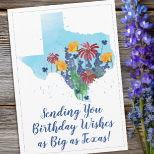 Cartão de Aniversário Texas Wildflowers