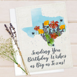 Cartão de Aniversário Texas Wildflowers
