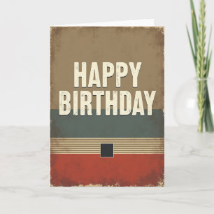 Cartão de Aniversário Texturizado Retro Grunge