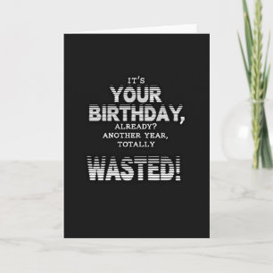 Cartão de Aniversário Tipográfico Sarcástico