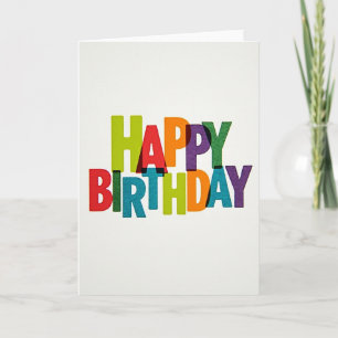 Cartão de Aniversário Tipográfico Vibrante
