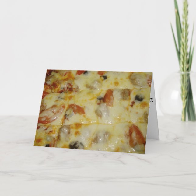 Cartão de Aniversário "Tomate Azeitona Preto e Piz (Frente)