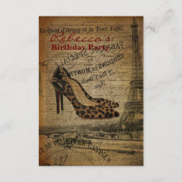 cartão de aniversário trendy parisiense