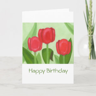 Cartão de Aniversário Três Tulipas