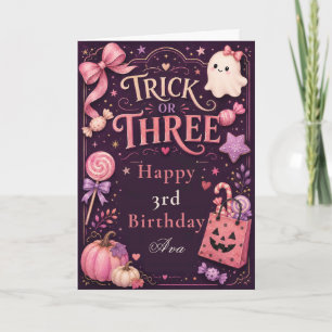 Cartão de Aniversário 'Trick or Three'