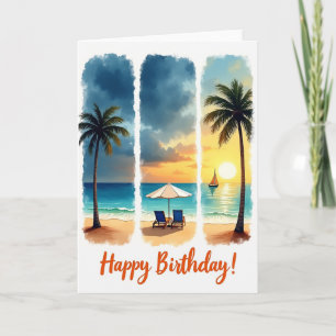 Cartão de Aniversário Tropical