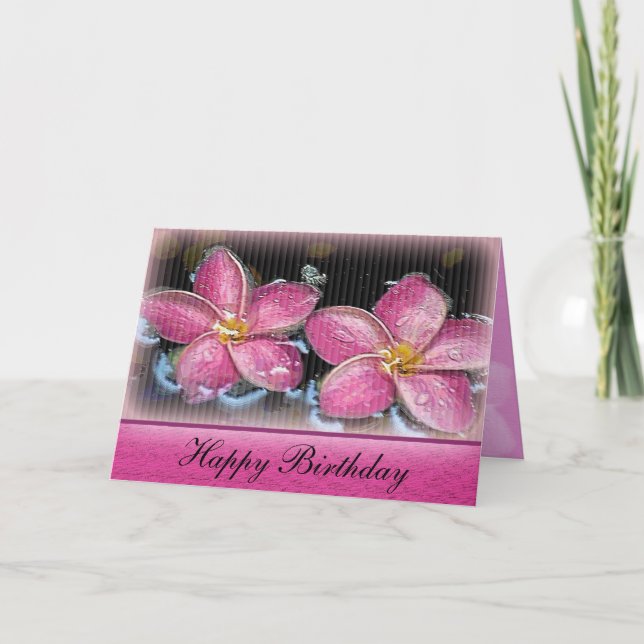 Cartão de aniversário tropical (Frente)