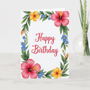 Cartão de Aniversário Tropical Bloom