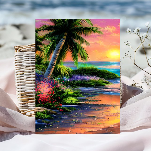 Cartão de Aniversário Tropical de Flor Personaliza (Criador carregado)