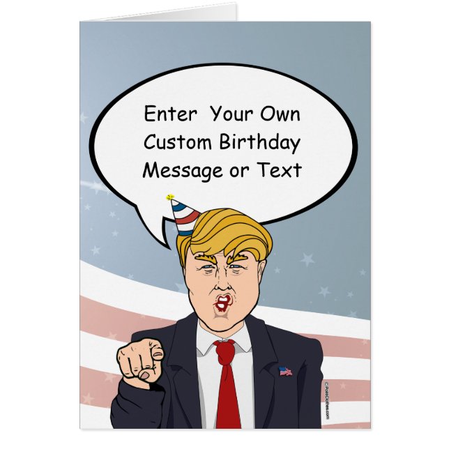 Cartão de Aniversário Trump - Personalize Sua Mens (Frente)