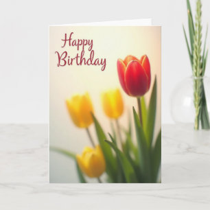 Cartão de Aniversário Tulipa Escarlate