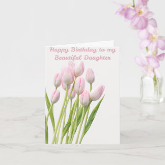 Cartão de aniversário Tulipa feliz para filha.