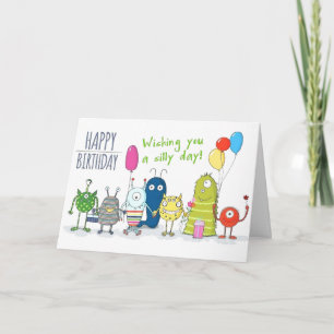 Cartão de Aniversário - Um Dia de Bobo! Fundo bran