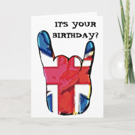Cartão de Aniversário Union Jack Horns Pop Art Roc