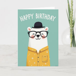 Cartão de Aniversário Urso Caprichoso