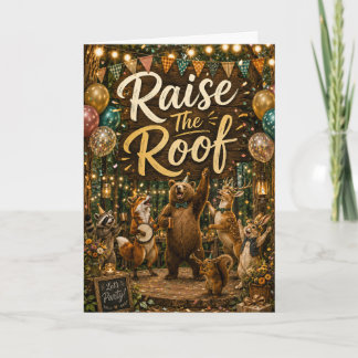 Cartão de Aniversário Urso de Animais da Floresta