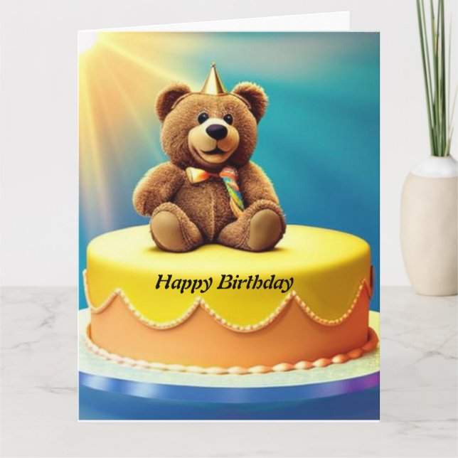 Cartão de Aniversário Urso de Pelúcia (Frente)