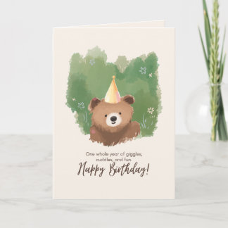 Cartão de Aniversário Urso Teddy Fofo