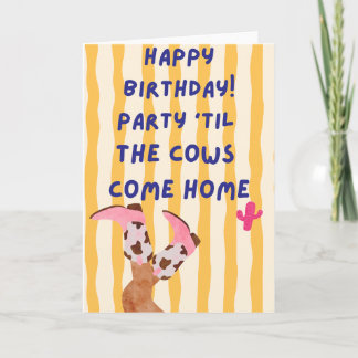 Cartão de Aniversário Vaca Engraçada
