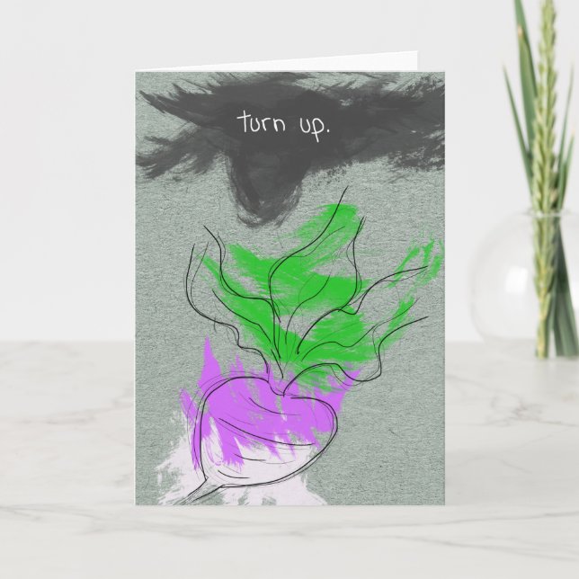 Cartão de aniversário vegetariano trocadilho vegan (Frente)