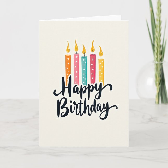 Cartão de Aniversário Vela Alegre (Frente)