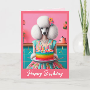 Cartão de Aniversário   Velas de Bolo-de-Poodle, B