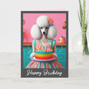 Cartão de Aniversário   Velas de Bolo-de-Poodle, B