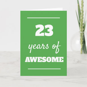 Cartão de Aniversário Verde 23 - 23 Anos de Incrív