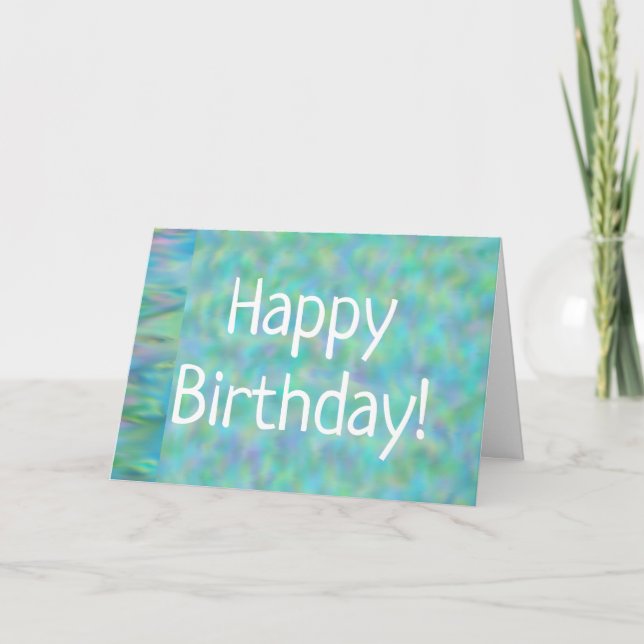 Cartão de Aniversário Verde Azul (Frente)