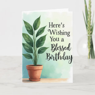 Cartão de Aniversário Verde Exuberante