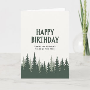Cartão de Aniversário Verde Floresta