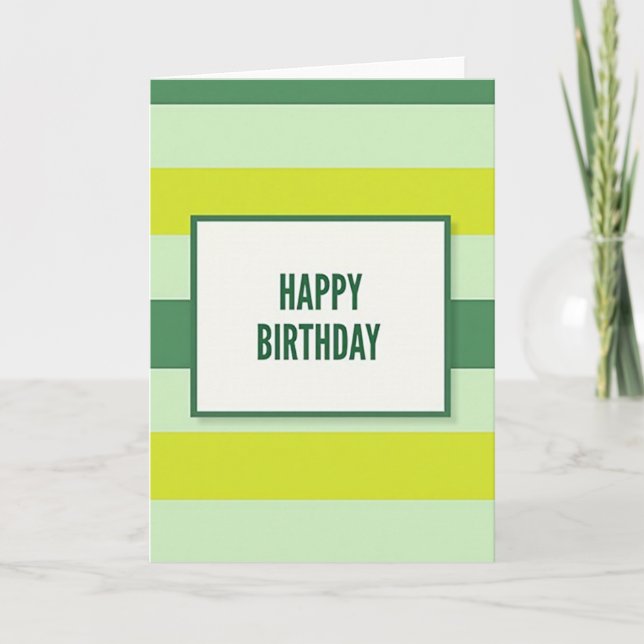 Cartão de Aniversário Verde Vibrante (Frente)